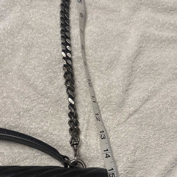 Yves Saint Laurent Black Chevron Shoulder Bag - Picture 5 of 15